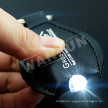 Black LED Car Leather Keychain
